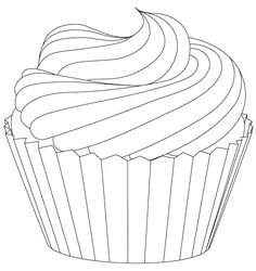 Cupcake with lots of cream coloring page